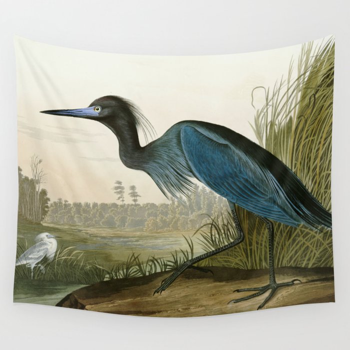 Little Blue Heron - John James Audubon's Birds of America Print Wall Tapestry Gallery Image 4