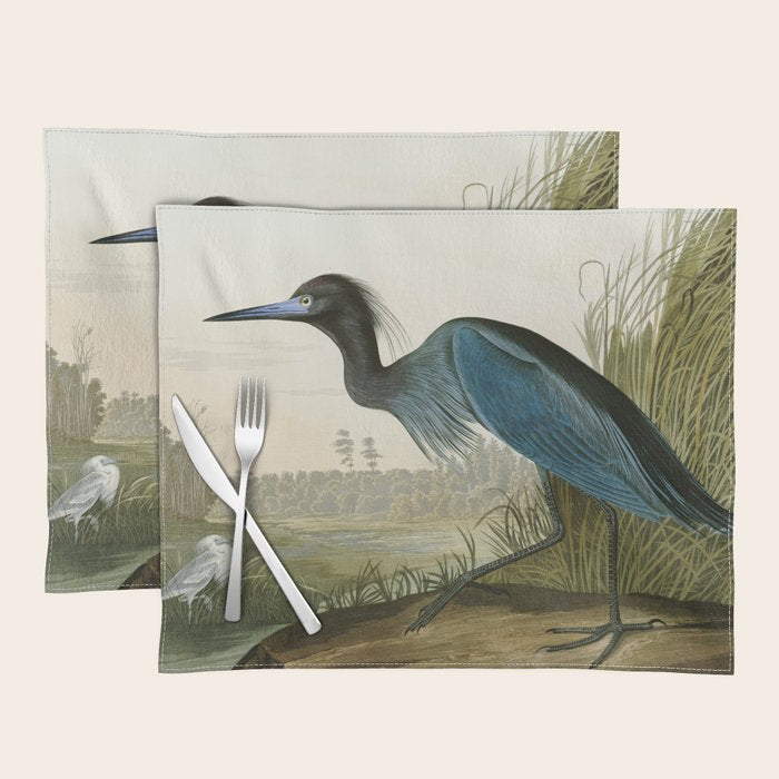 Little Blue Heron - John James Audubon's Birds of America Print Placemat Gallery Image 1