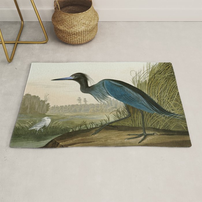 Little Blue Heron - John James Audubon's Birds of America Print Rug Gallery Image 1