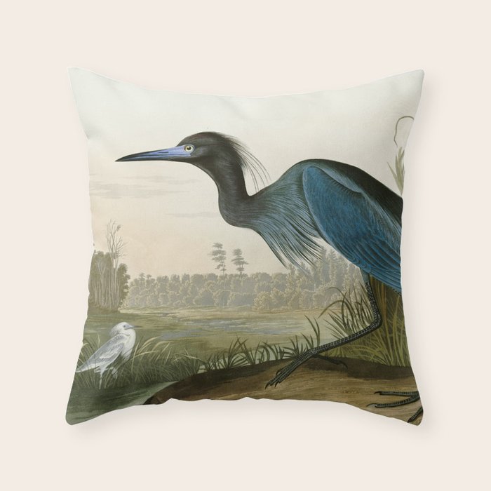 Little Blue Heron - John James Audubon's Birds of America Print Throw Pillow Gallery Image 6