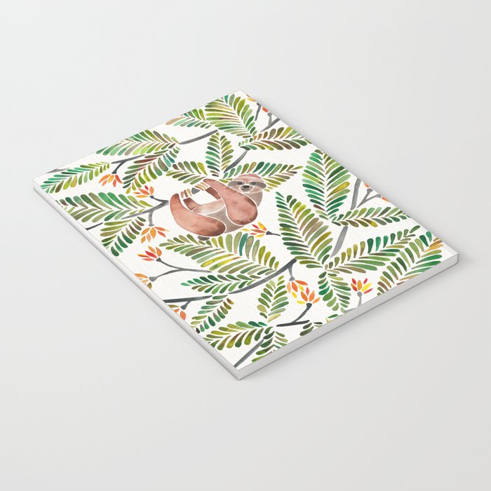 Happy Sloth - Tropical Green Rainforest Notebook Gallery Image 3