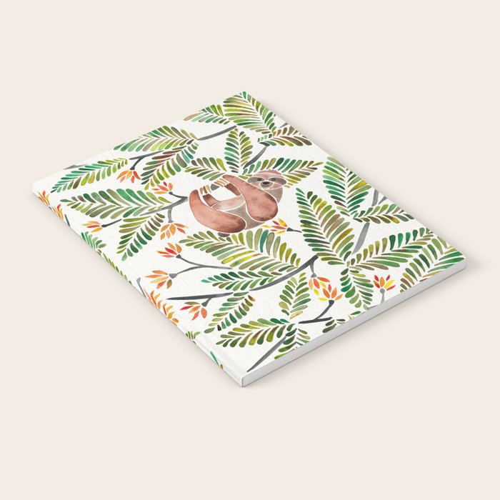 Happy Sloth - Tropical Green Rainforest Notebook Gallery Image 1