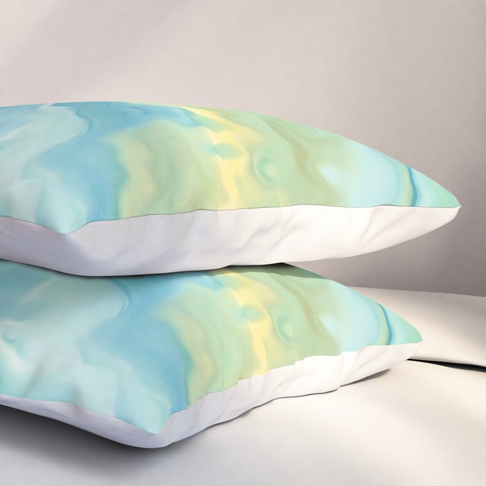 Ocean Waves, Watercolor, Abstract Pillow Sham Gallery Image 3