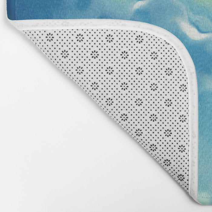 Ocean Waves, Watercolor, Abstract Bath Mat Gallery Image 2