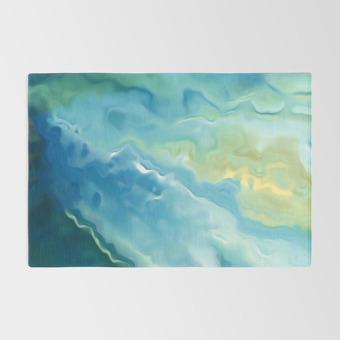 Ocean Waves, Watercolor, Abstract Rug Gallery Image 2
