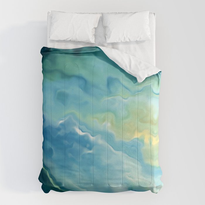 Ocean Waves, Watercolor, Abstract Comforter Gallery Image 1