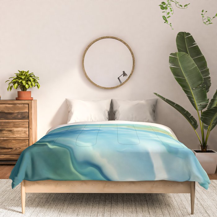 Ocean Waves, Watercolor, Abstract Comforter Gallery Image 3
