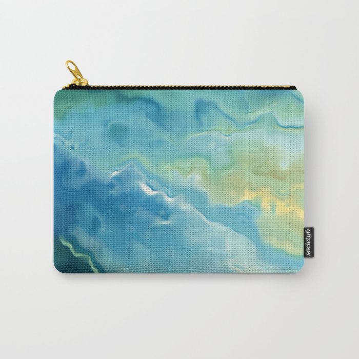 Ocean Waves, Watercolor, Abstract Carry All Pouch Gallery Image 1