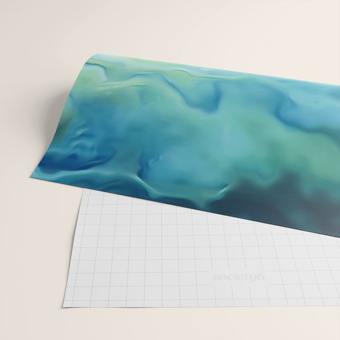 Ocean Waves, Watercolor, Abstract Wrapping Paper Gallery Image 2