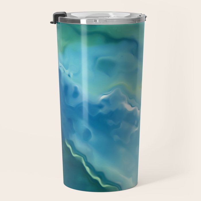 Ocean Waves, Watercolor, Abstract Travel Mug Gallery Image 3