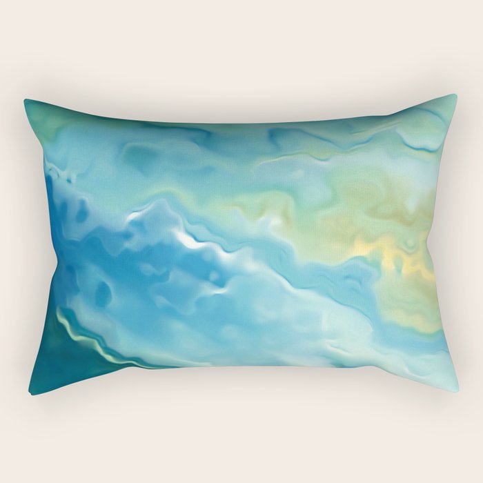 Ocean Waves, Watercolor, Abstract Rectangular Pillow Gallery Image 2