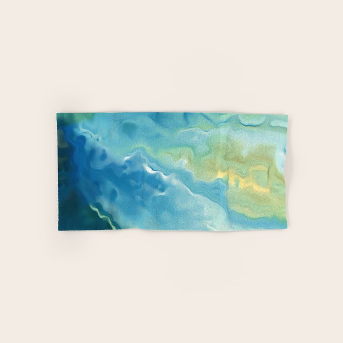 Ocean Waves, Watercolor, Abstract Bath Towel Gallery Image 1