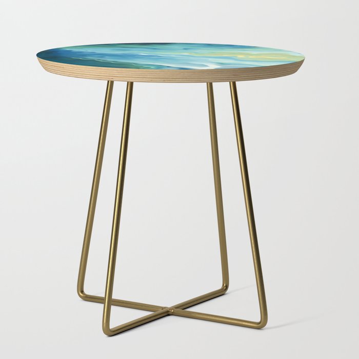 Ocean Waves, Watercolor, Abstract Side Table Gallery Image 1