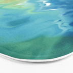 Ocean Waves, Watercolor, Abstract Bath Mat Gallery Image 3