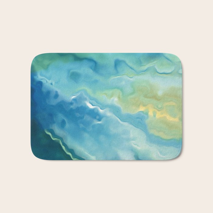 Ocean Waves, Watercolor, Abstract Bath Mat Gallery Image 1