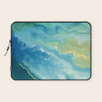 Ocean Waves, Watercolor, Abstract Laptop Sleeve Gallery Image 1