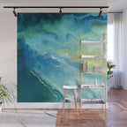 Ocean Waves, Watercolor, Abstract Wall Mural Gallery Image 1