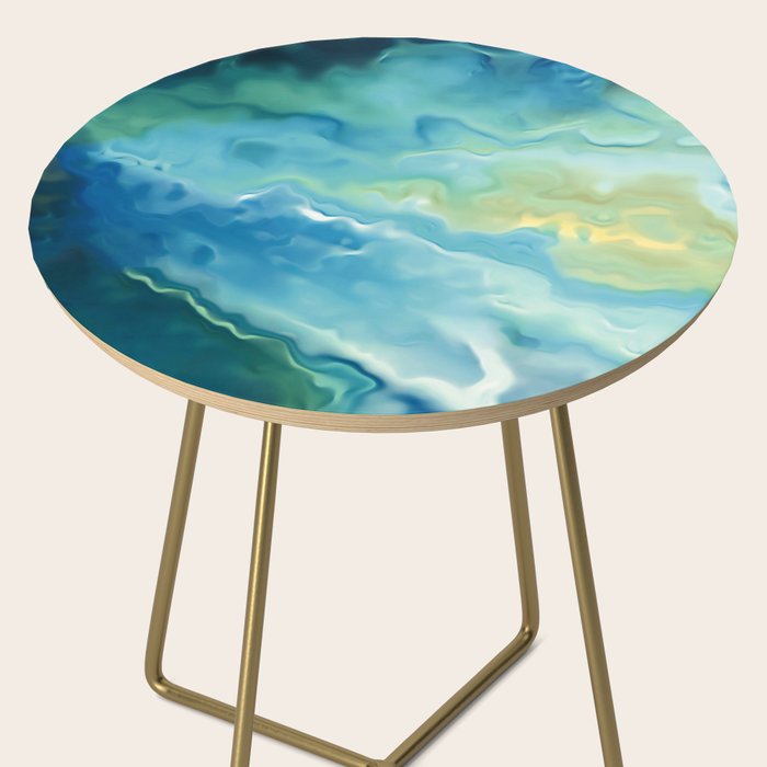 Ocean Waves, Watercolor, Abstract Side Table Gallery Image 2
