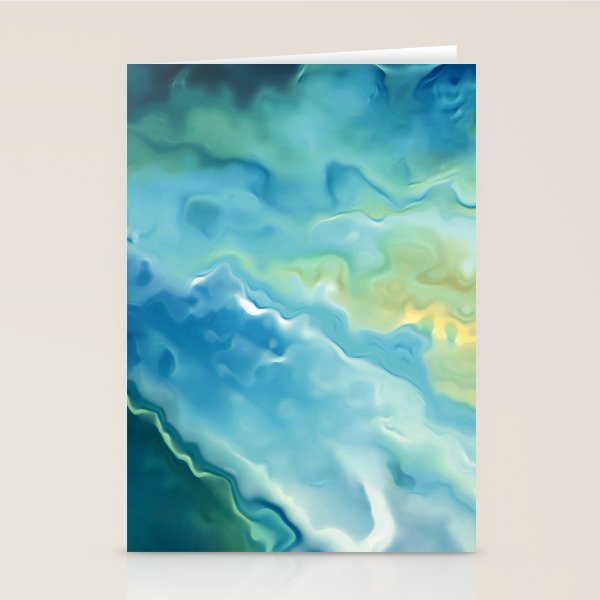 Ocean Waves, Watercolor, Abstract Stationery Card Gallery Image 2