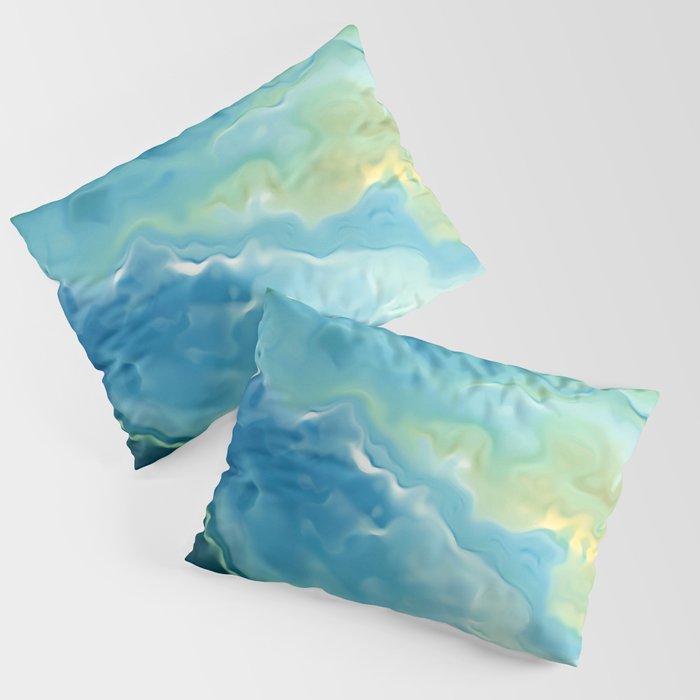 Ocean Waves, Watercolor, Abstract Pillow Sham Gallery Image 1