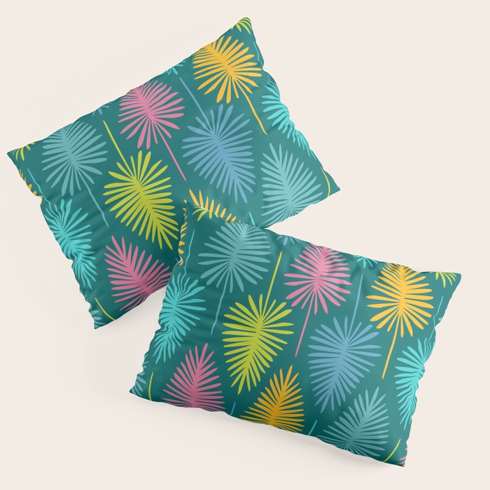 Bright Tropical Botanical Pattern Pillow Sham Gallery Image 1