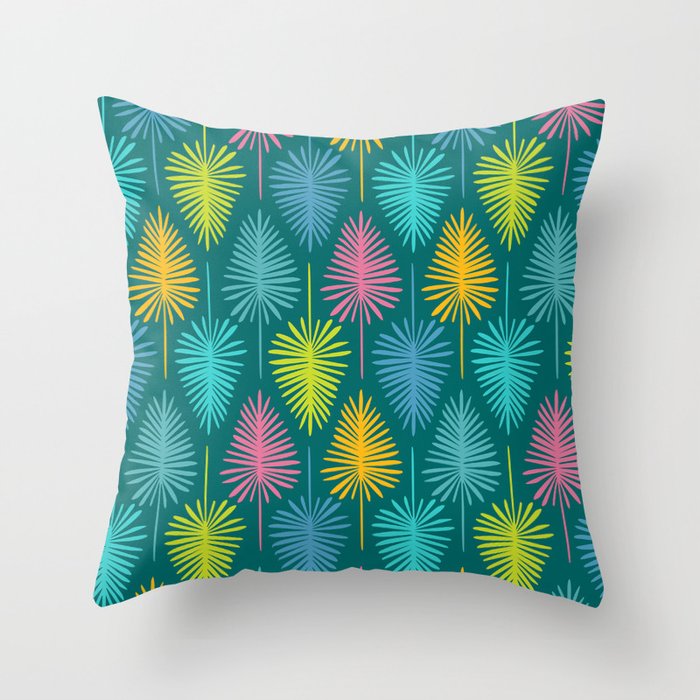 Bright Tropical Botanical Pattern Throw Pillow Gallery Image 6