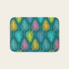 Bright Tropical Botanical Pattern Bath Mat Gallery Image 1