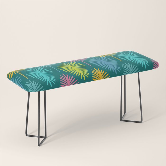Bright Tropical Botanical Pattern Bench Gallery Image 1
