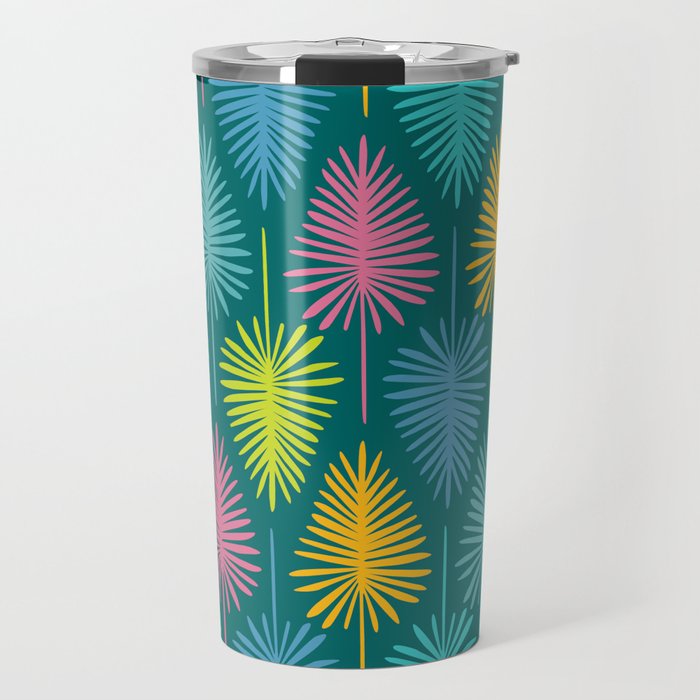 Bright Tropical Botanical Pattern Travel Mug Gallery Image 1