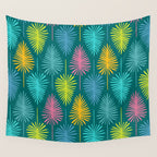 Bright Tropical Botanical Pattern Wall Tapestry Gallery Image 4