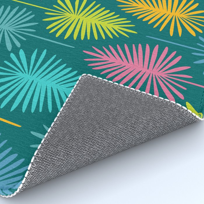 Bright Tropical Botanical Pattern Rug Gallery Image 4
