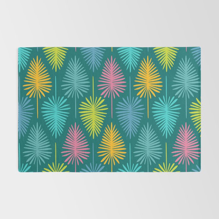Bright Tropical Botanical Pattern Rug Gallery Image 2