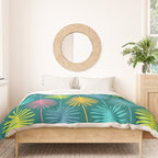 Bright Tropical Botanical Pattern Duvet Cover Gallery Image 3
