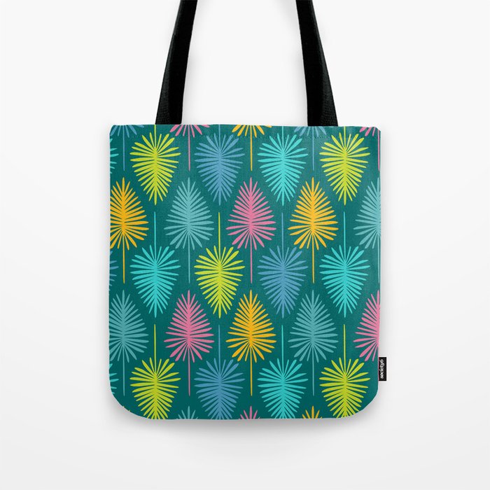 Bright Tropical Botanical Pattern Tote Bag Gallery Image 1