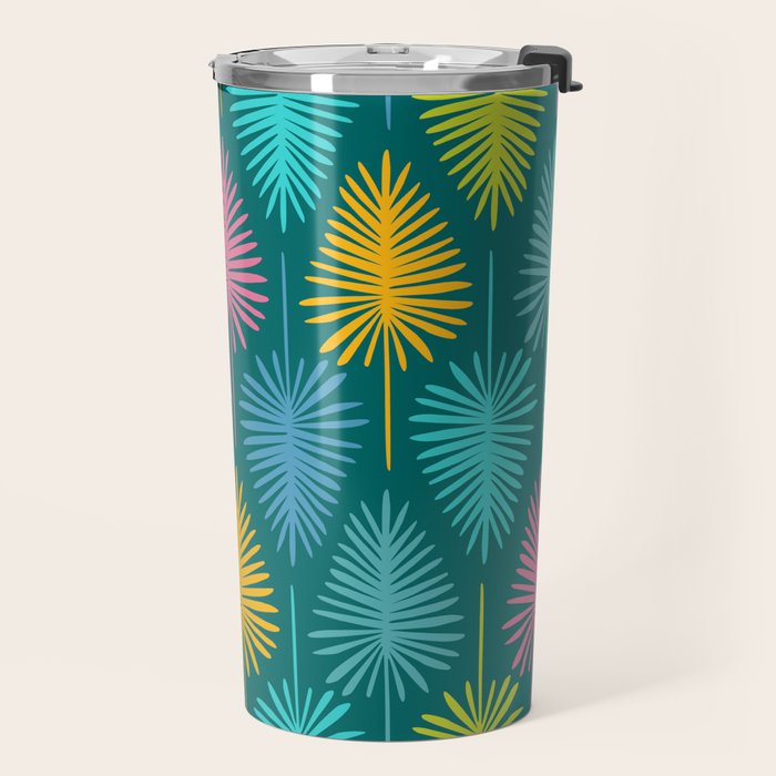 Bright Tropical Botanical Pattern Travel Mug Gallery Image 2