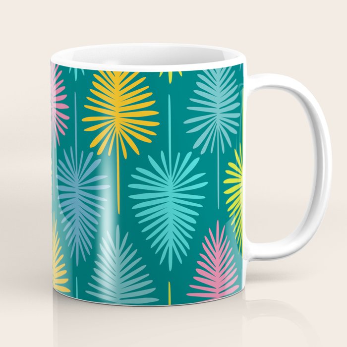 Bright Tropical Botanical Pattern Coffee Mug Gallery Image 1