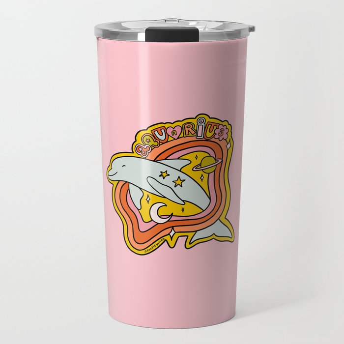 Aquarius Dolphin Travel Mug Gallery Image 1