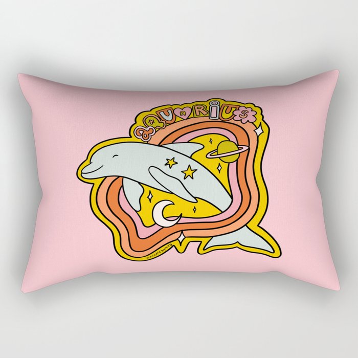 Aquarius Dolphin Rectangular Pillow Gallery Image 1