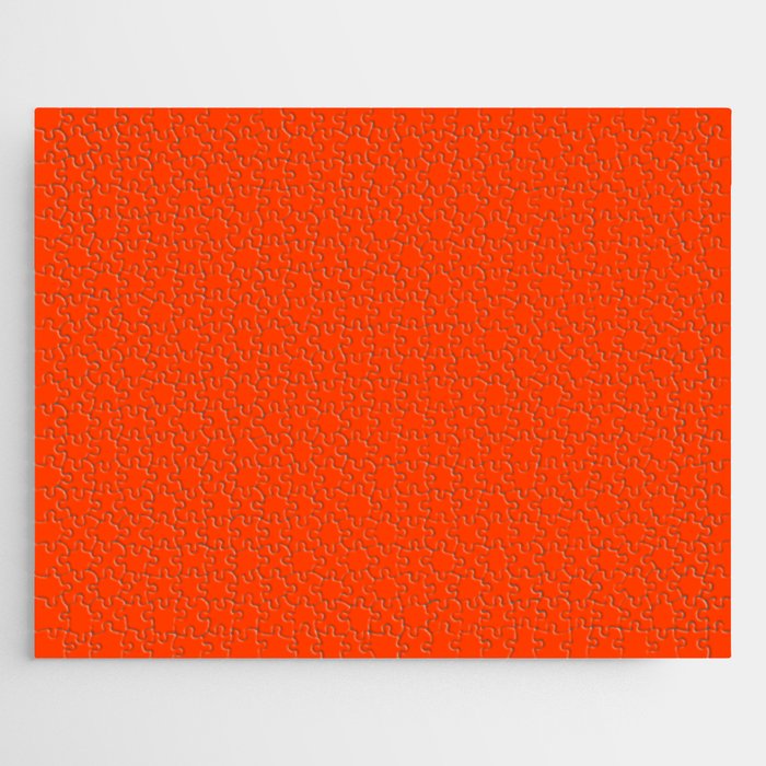 Tangy Solid Orange Pop Jigsaw Puzzle Gallery Image 1