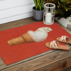 Cat Ice Cream - Red Outdoor Rug Gallery Image 2