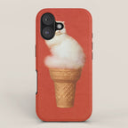 Cat Ice Cream - Red iPhone Case Gallery Image 1