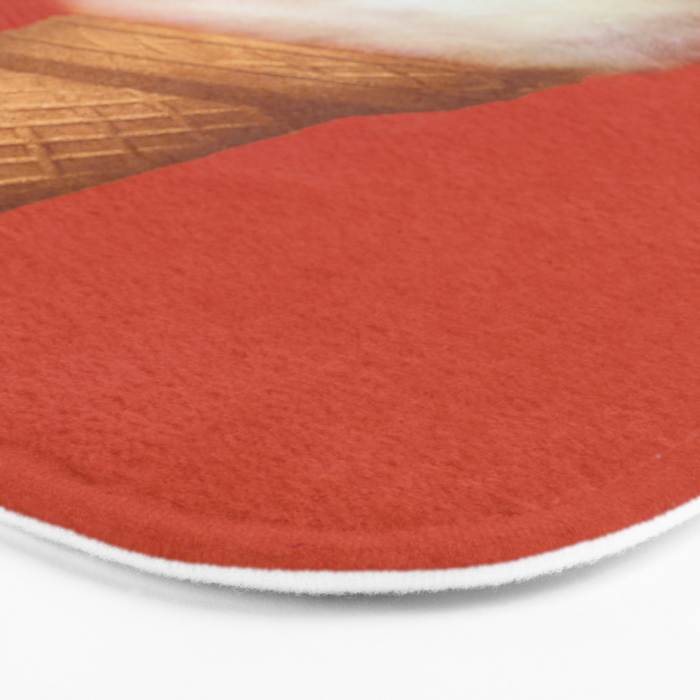 Cat Ice Cream - Red Bath Mat Gallery Image 3