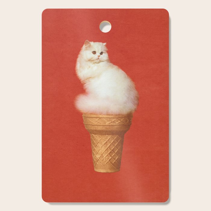 Cat Ice Cream - Red Cutting Board Gallery Image 1