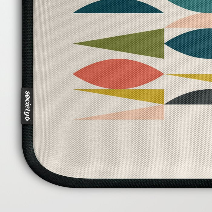 Mid Century Modern Abstract Colorful Shapes Funky Cool Minimalist Pattern Laptop Sleeve Gallery Image 3