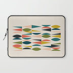 Mid Century Modern Abstract Colorful Shapes Funky Cool Minimalist Pattern Laptop Sleeve Gallery Image 1