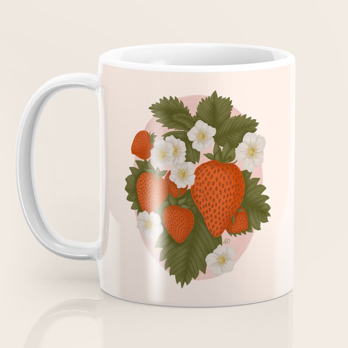 Sweet Summer Strawberries and Blossoms Coffee Mug Gallery Image 3