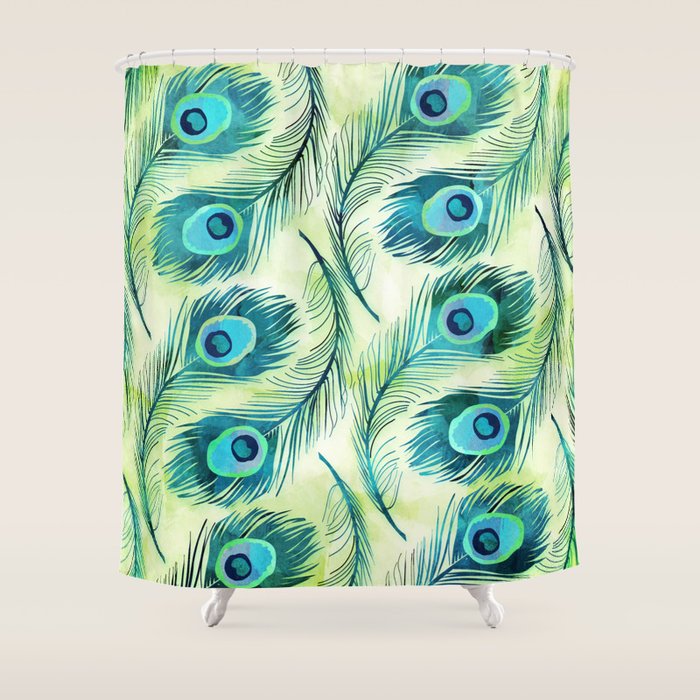 Peacock Shower Curtain Gallery Image 1