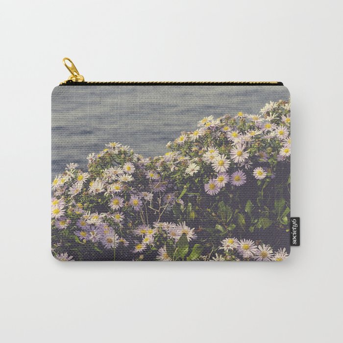 autumn asters by the sea - wildflower botanical photograph Carry All Pouch Gallery Image 1