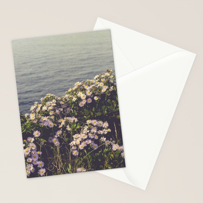 autumn asters by the sea - wildflower botanical photograph Stationery Card Gallery Image 2