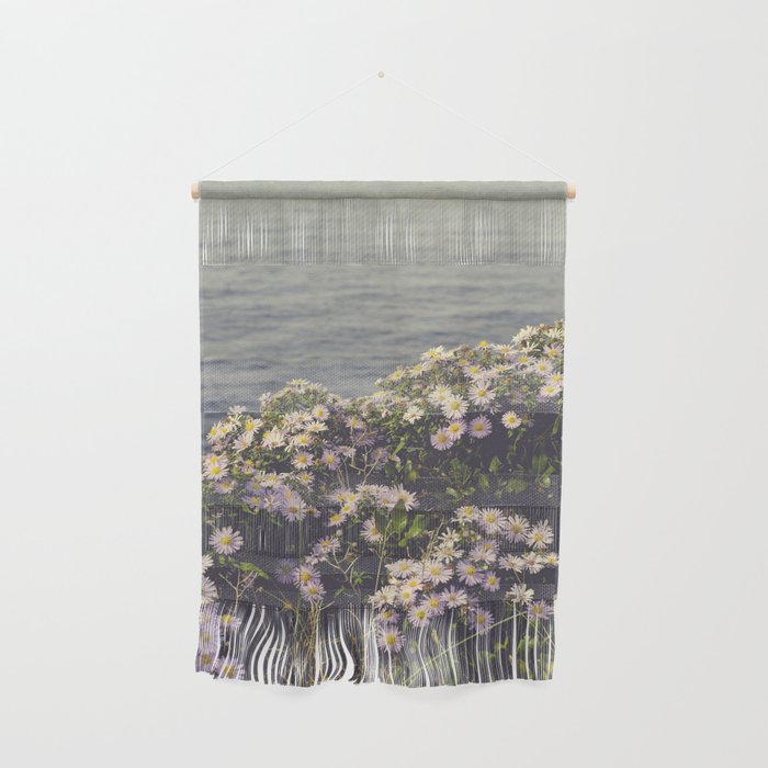 autumn asters by the sea - wildflower botanical photograph Wall Hanging Gallery Image 1